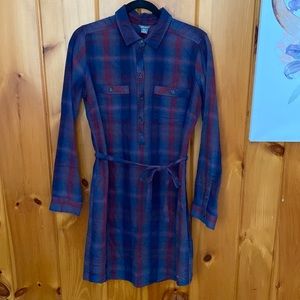 NWOT Eddie Bauer Flannel Shirt Dress, Size 10